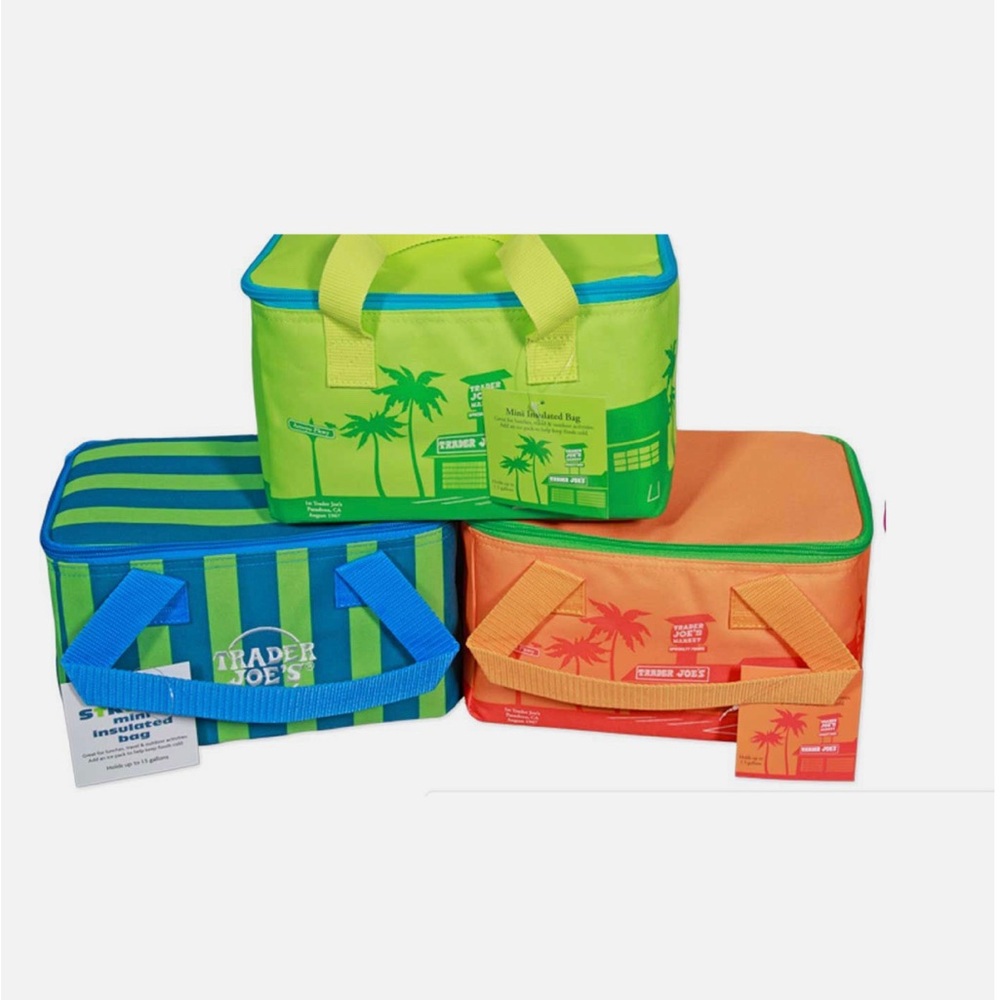 Trader Joe's Colorful Insulated mini lunch bags limited edition set of 3